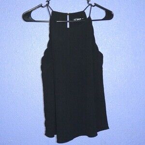 SHEIN Back Keyhole Top - Black Short Sleeve Blouse - Size S